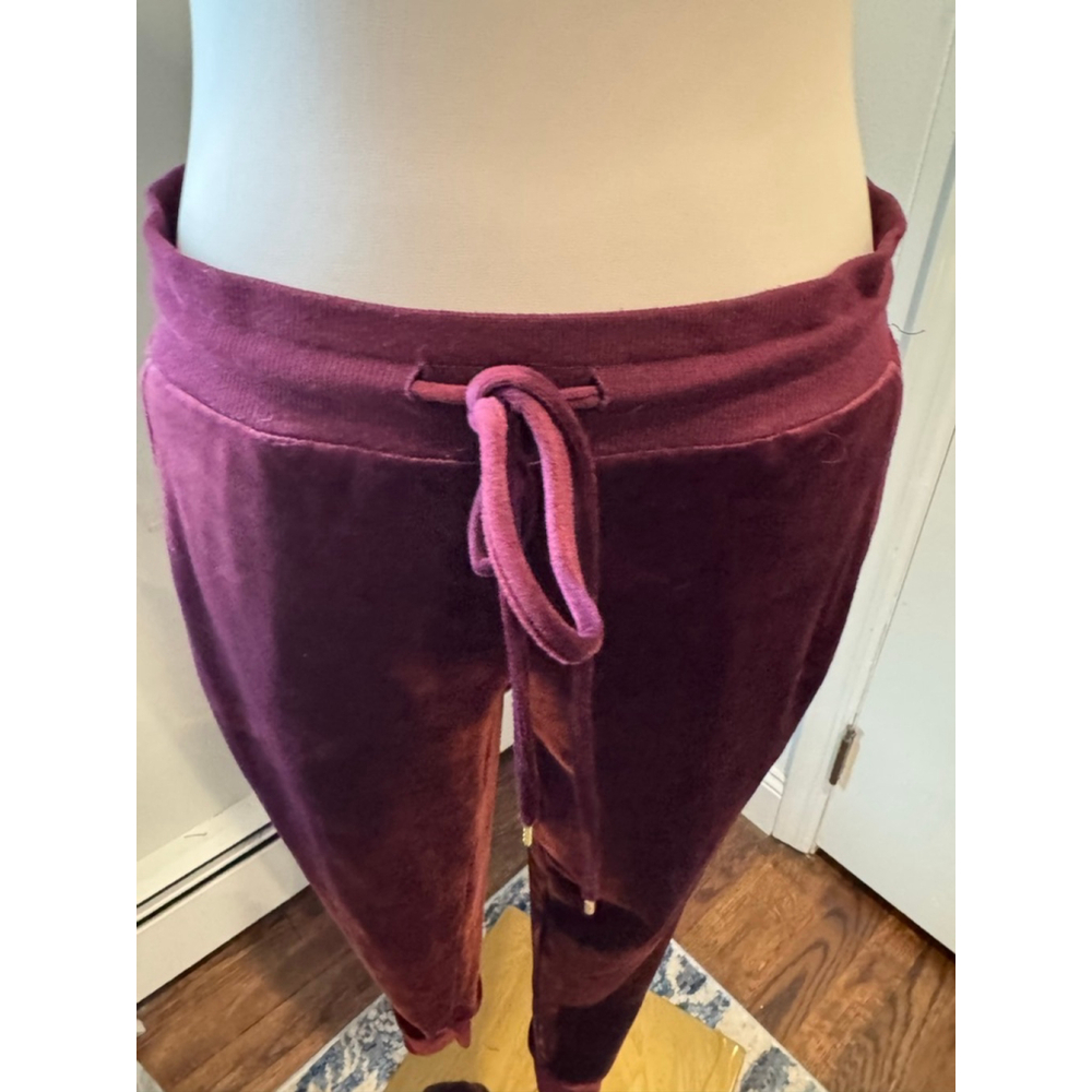 Felina | Women's Luxe Velour Zip Hoodie Track Pants & Joggers | Color-Fig Size M - Picture 4 of 11